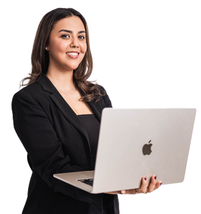 Mariana with laptop